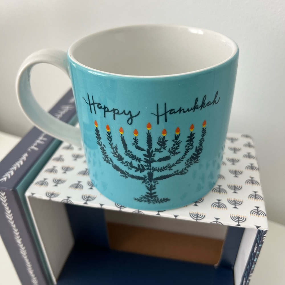 Now Designs Happy Hanukkah 14 oz Blue Mug with box